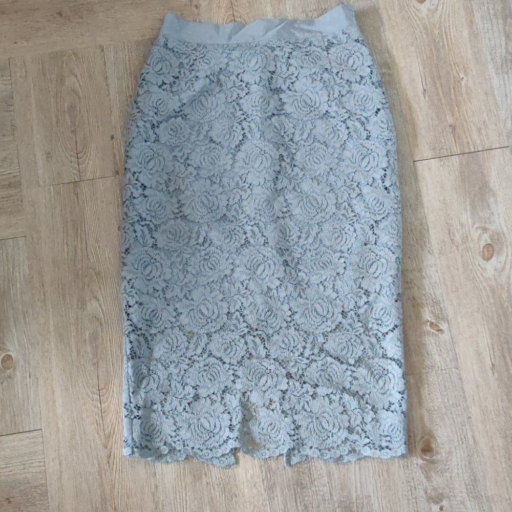 Size 4 H&M steel blue lace pencil skirt